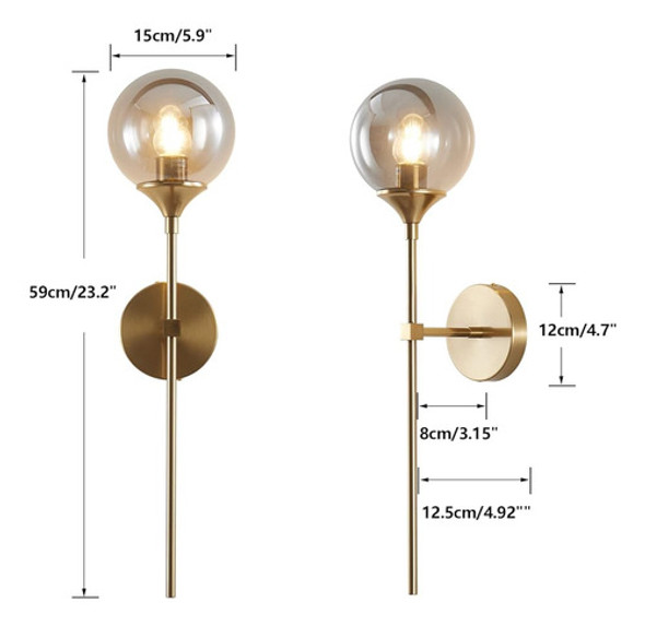 Kco Mid-century Modern Wall Mounted Sconces Set De 2 Lámpara 1