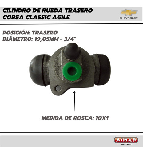 Cilindro De Rueda Trasero Corsa Classic Agile 1