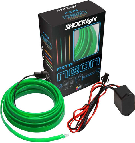 Fita Com Filamento De Fibra Otica Efeito Neon 12v 2m Verde 0