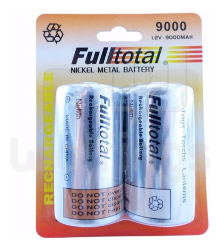 2 Pilas D Grandes Recargables 9000 Mah Larga Duracion 0