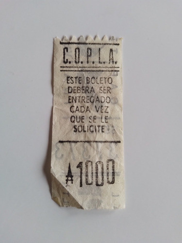 Boleto Colectivo Capicua 37373 Serie 66 Copla 1