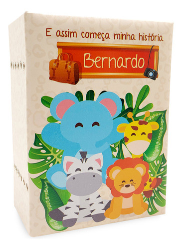 Álbum De Fotos 300 Fotos 15x21 Safari C/nome Personalizado 0