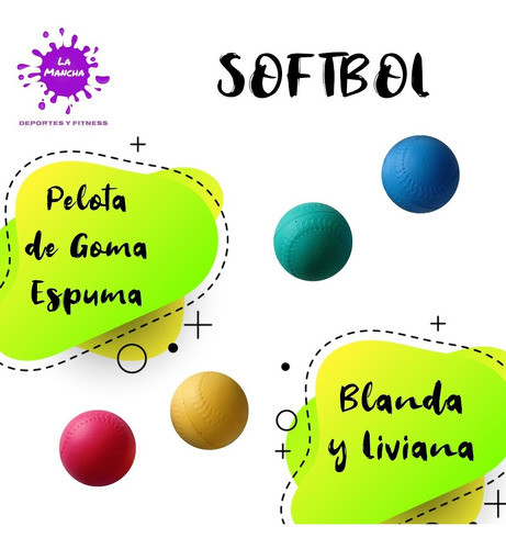 Pelota De Softbol Goma Espuma Blanda Iniciación Primaria 1