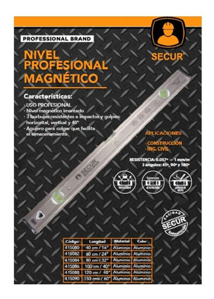 Nivel Profesional Magnético Secur De 80cm - Tyt 1