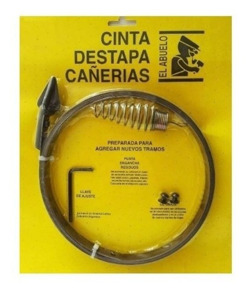 Cinta Destapacañeria 20 Mts Acero Templado Destapa Caños 1