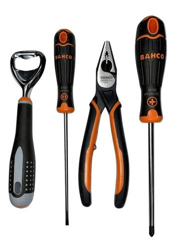 Set Destornilladores Phillips Y Plano + Pinza 3 Pzs Bahco 0