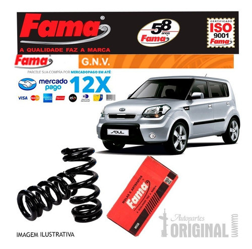 Par De Mola Traseira Reforçada Kit Gnv Kia Soul Após 2009 0