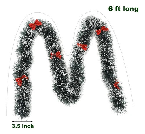 Guirnalda Navidad 1 8mts Metálica Verde Oscuro Pack X 2pzas 1