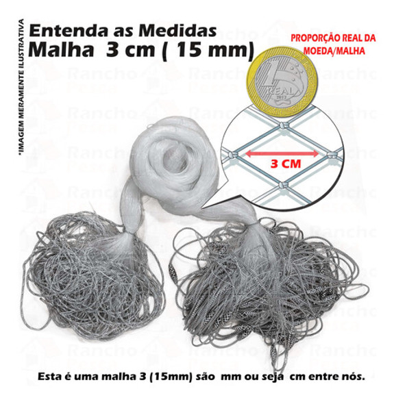 Rede Redinha Pesca Pronta Lambari Malha 3 (15mm) 15 Metros 1