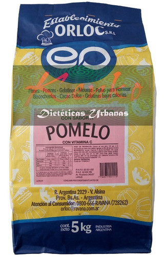 Jugo En Polvo Orloc S/ Pomelo 5 Kg (42 Litros) Kenko Almagro 0