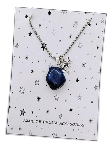 Collar Acero Chakra Garganta Vishuddha Piedra Sodalita 0