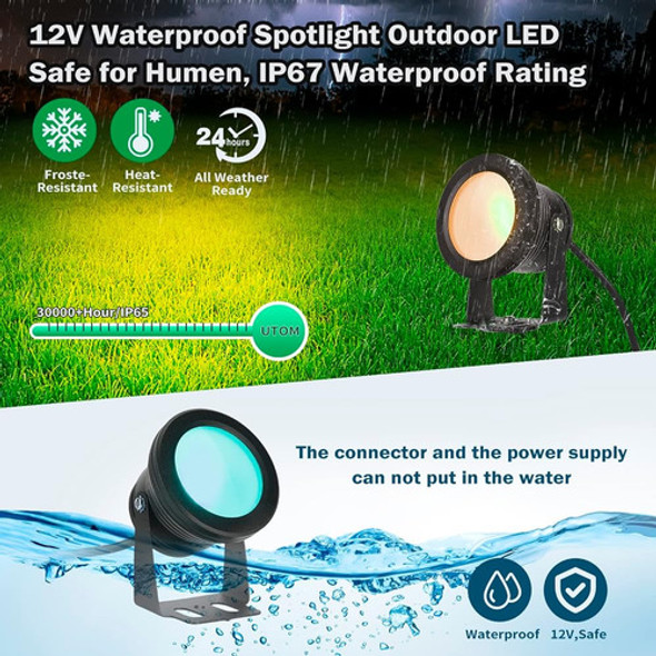 Foco Ruicaikun Para Patio, Foco Led 15w Rgb Spotlight Outdoo 1