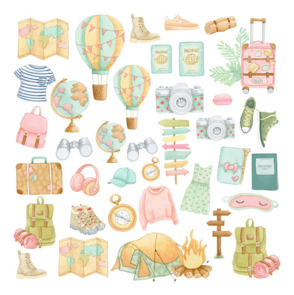 Scrapbooking 12 Papeles Recortables - Vivir - Johanna Rivero 0