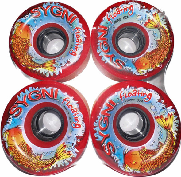 Ruedas Longboard Floating Rojo 70 X 42mm Uretano 82a Sygni 0