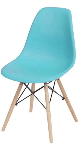 Silla Eames Boxbit Dkr Comedor Con Base En Madera Turquesa 0