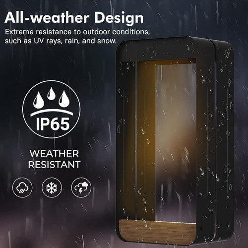 Gran Patio Al Aire Libre Acero Led Solar Power Wall Sconce S 1