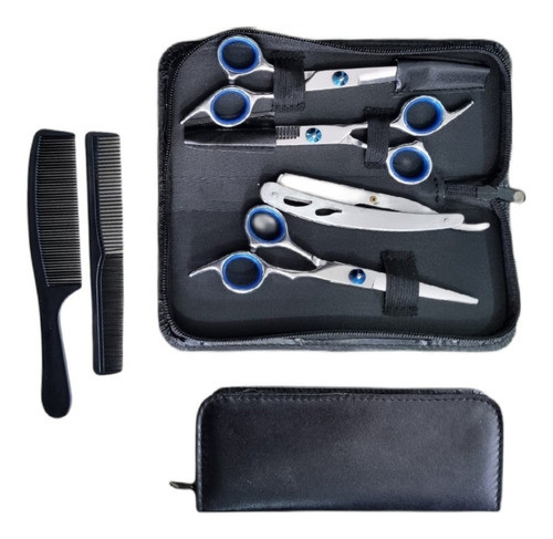 Kit Tesouras Profissional Cabelereiro Barbeiro 0