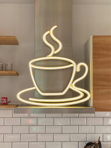 Taza Café Neón Led - 60cm Con Fuente - 0