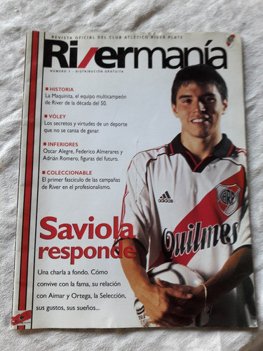 Revista Rivermania N° 1 Año 2001 - Revista Oficial River 0