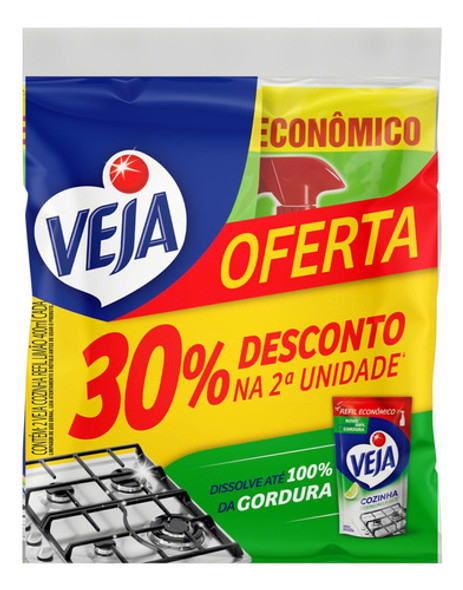 Veja Cozinha - Desengordurante Limão, Refil Com 2 Unid 400ml 1