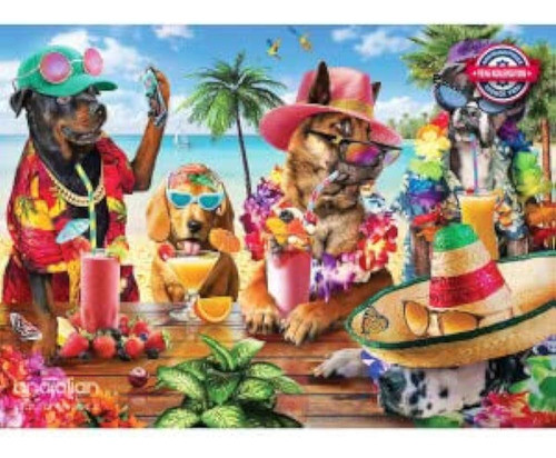 Anatolian Puzzle - Perros Bebiendo Batidos En Una Playa Trop 1