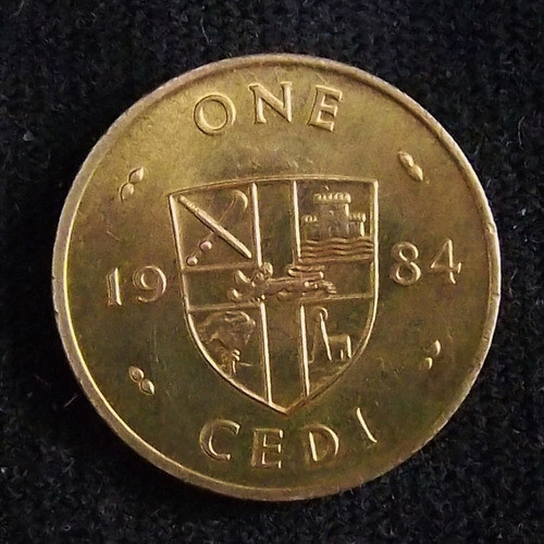 Ghana 1 Cedi 1984 Sin Circular Km 25 Animal Cowry Shell 0