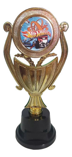 Trofeo Plástico Copa Plana Hotwheels Auto 18cm Souvenir 0