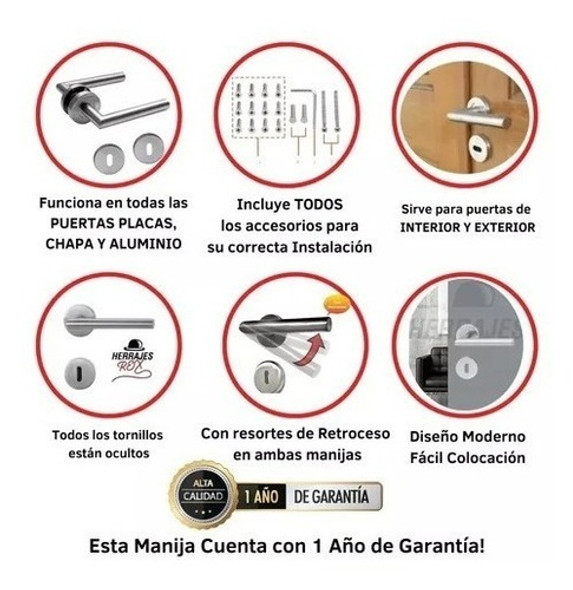 Picaportes Para Puerta Entrada Acero.depto 1