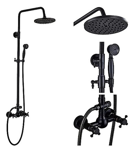 Neierthodore Grifo De Ducha Para Baño Con Manijas Dobles Gri 0