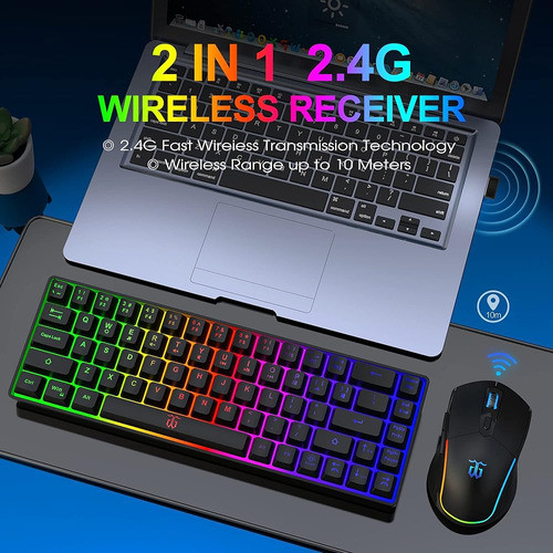 Snpurdiri 60% Wireless Gaming Keyboard And Mouse Combo, Bate 1