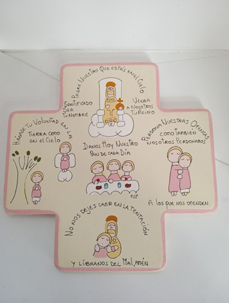 Cruz Madera Infantil Padre Nuestro 1