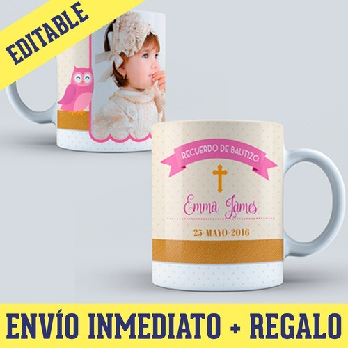 Diseños Plantillas Tazas Bautismo Comunión Sublimación M3 1