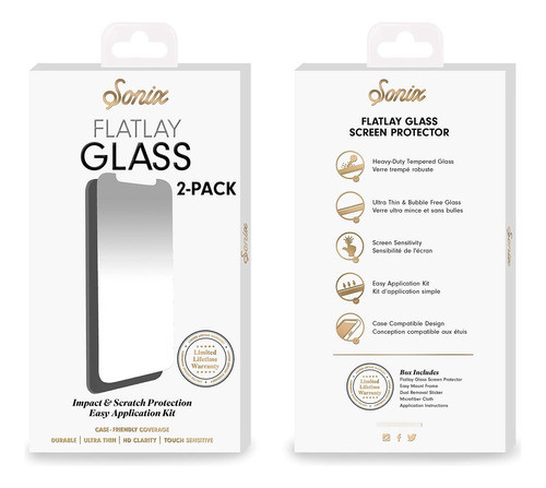 Sonix [2-pack] Sonix Flatlay Glass Screen Protector Vidrio 0