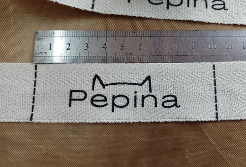 100 Etiquetas Confeccion Cinta Hilera Algodon Estampada 30mm 1
