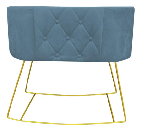 Mini Berço Aconchego Suede Azul Tiffany - D'classe Decor 0