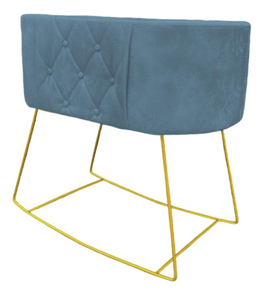 Mini Berço Aconchego Suede Azul Tiffany - D'classe Decor 1