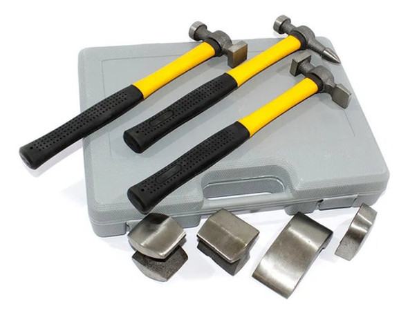 Kit De Martillos Y Aguantadores Chapista, 7 Piezas. Hnt 1