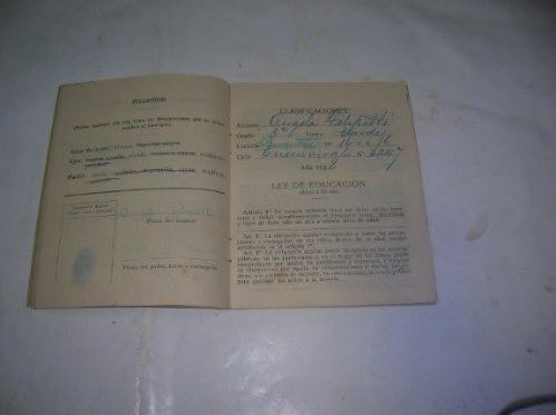 Antigua Libreta Clasificaciones Mensuales 1928  Escuela 1