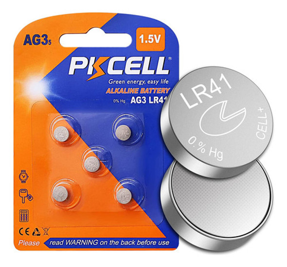 Pkcell Ag3 - Batera Alcalina De 1.5 V Lr41 392 384 192 Botn 0