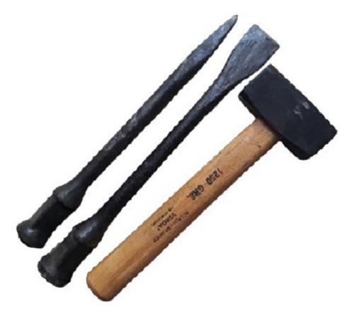 Kit Maza 1.250kg Marca Virga + Corta Hierro Y Punta Nacional 1