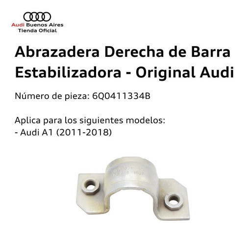 Abrazadera Barra Estabilizadora Audi 6q0-411-334-b 1