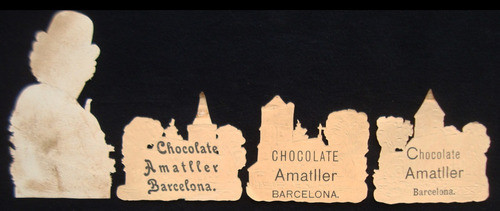 4 Cromos Barcelona. Chocolate Amatller. Año 1900. 23098 1