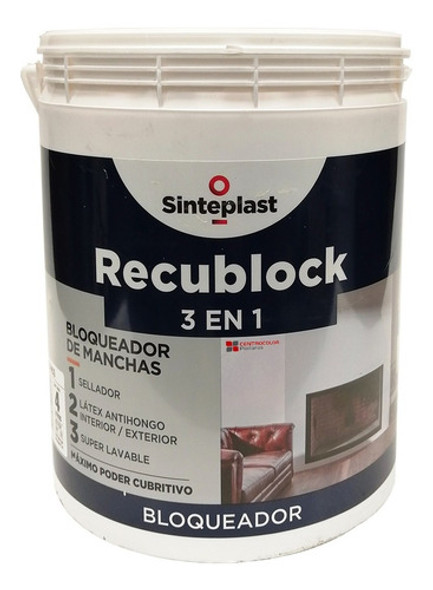 Recublock Bloqueador Sellador Humedad 3 En 1 Sinteplast 1 Lt 0