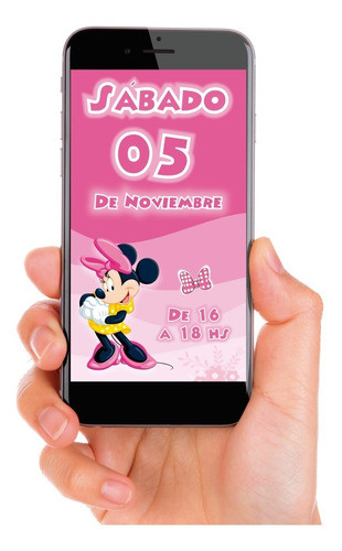 Tarjeta Invitación Virtual Animada Minnie Mouse 0