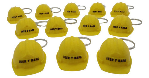 100 Llaveros Casco Trabajador, Obrero Con Nombre, Souvenir 0