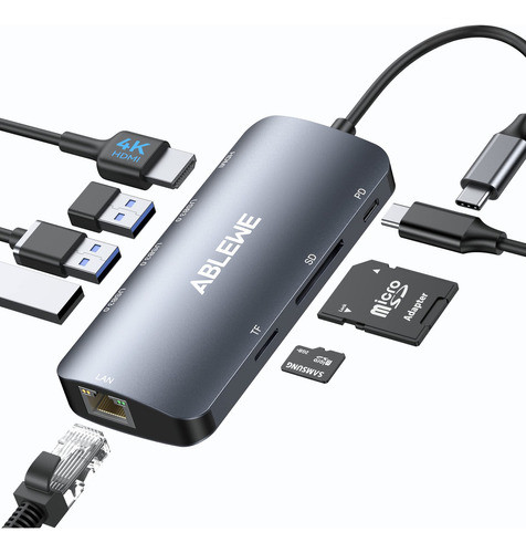 Ablewe - Adaptador Multipuerto Para Concentrador Usb C, Conc 0