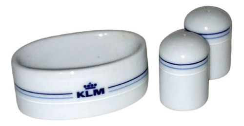 Antiguos Sal/pimenteros Servilletero De K L M - Loza Impecab 0