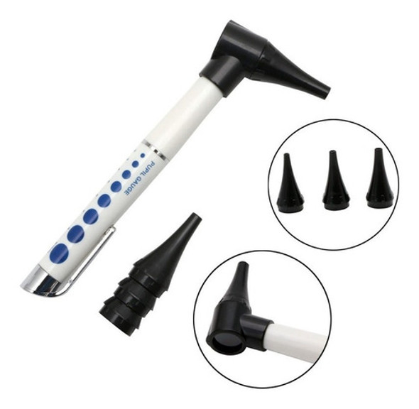 Otoscópio E Lanterna Clínica De Led Aparelho 2 Em 1 + Pilhas 0