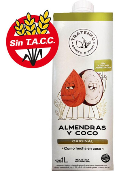 Leche Vegetal De Almendras Con Coco Sin Tacc Tratenfu 1 Lt 0