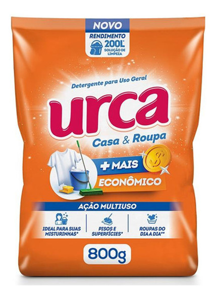 Kit 3 Pacote Detergente Urca Casa E Roupa Sabão Em Pó 800g 1